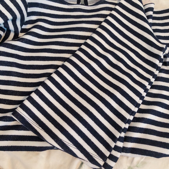 Zara 3/4 sleeve navy white striped mini dress DR - Picture 7 of 8
